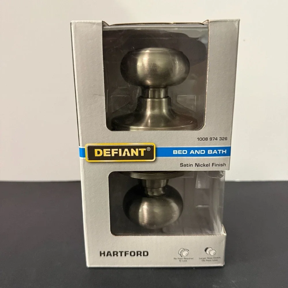 Defiant Hartford Satin Nickel Bed and Bath Privacy Door Knob